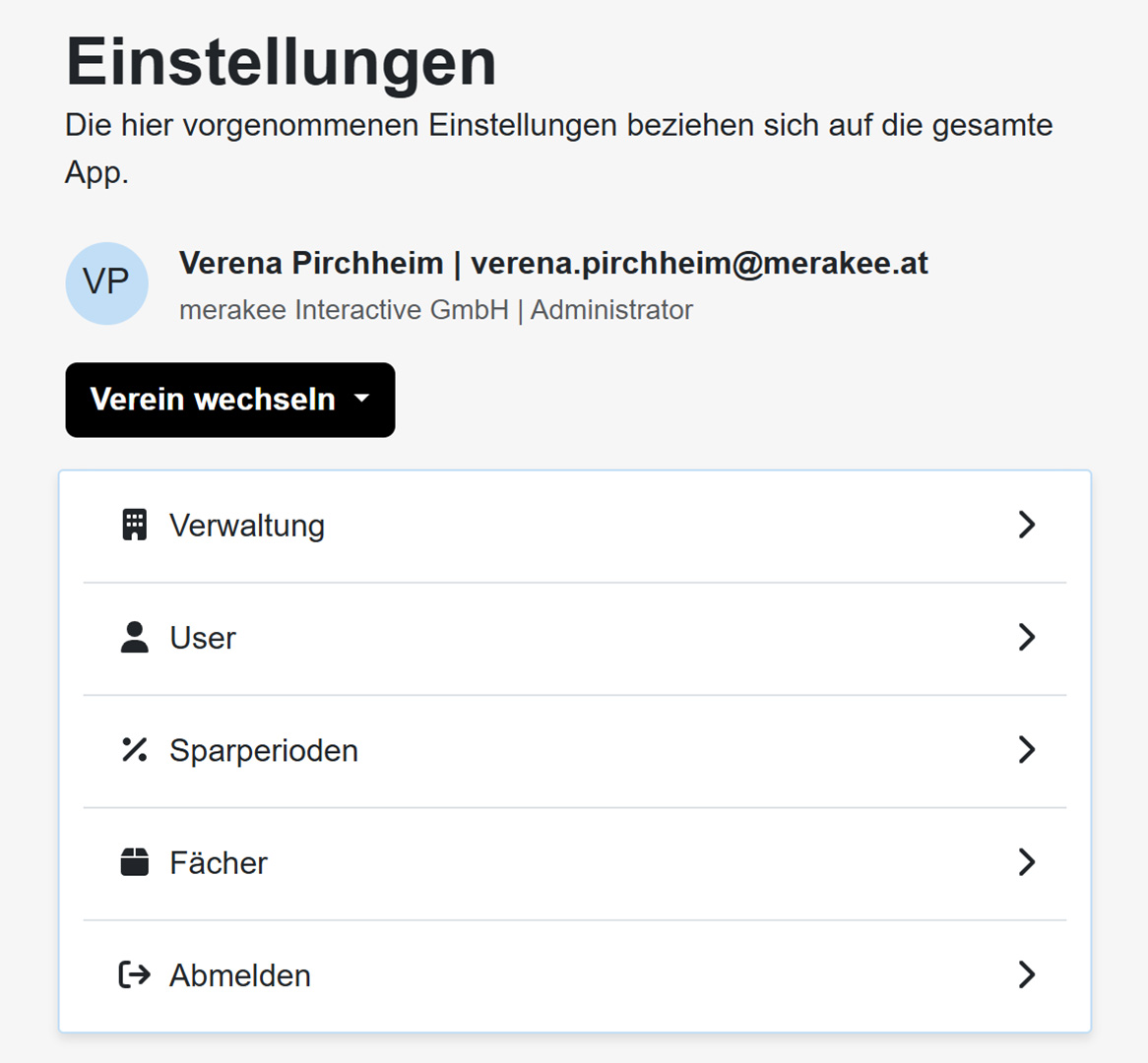 münzmanager: Einstellungen